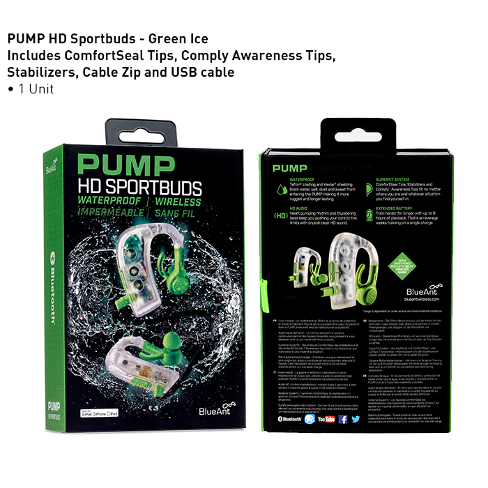 PUMP - HD Sportbuds Wireless Bluetooth Headphones